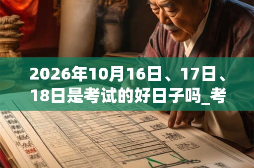 2026年10月16日、17日、18日是考试的好日子吗_考试可以吗 2026年10月16日、17日、18日是考试的好日子吗_考试可以吗