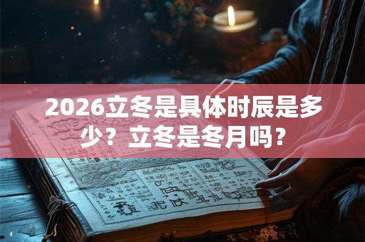 2026立冬是具体时辰是多少？立冬是冬月吗？