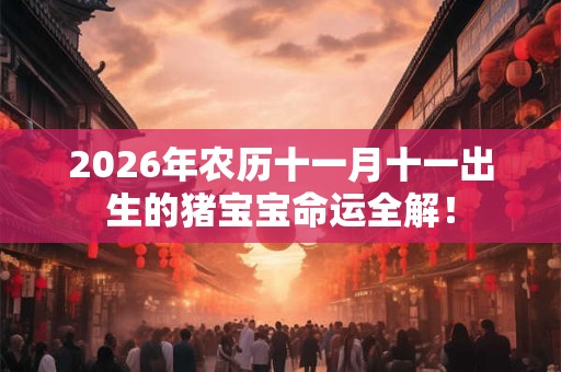 2026年农历十一月十一出生的猪宝宝命运全解！