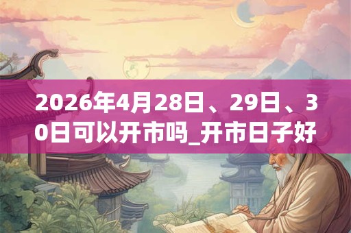 2026年4月28日、29日、30日可以开市吗_开市日子好吗