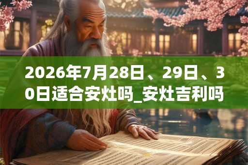 2026年7月28日、29日、30日适合安灶吗_安灶吉利吗
