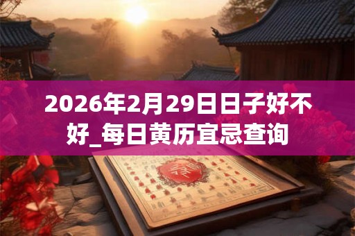 2026年2月29日日子好不好_每日黄历宜忌查询