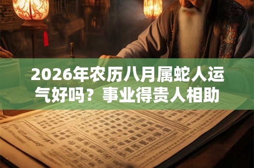 2026年农历八月属蛇人运气好吗？事业得贵人相助