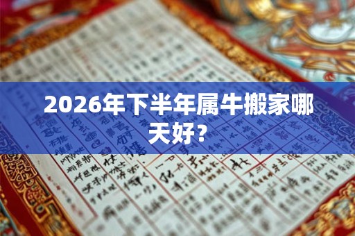 2026年下半年属牛搬家哪天好？