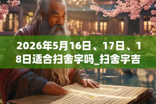 2026年5月16日、17日、18日适合扫舍宇吗_扫舍宇吉利吗 2026年5月16日、17日、18日适合扫舍宇吗_扫舍宇吉利吗