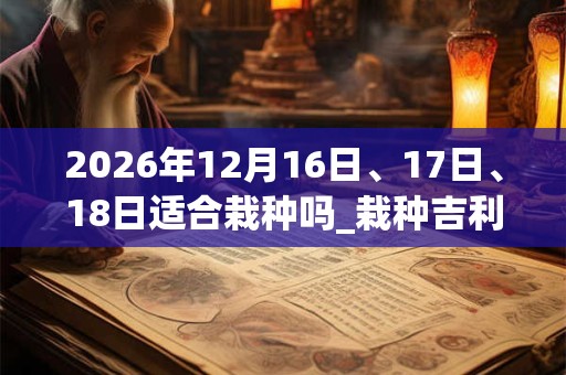 2026年12月16日、17日、18日适合栽种吗_栽种吉利吗