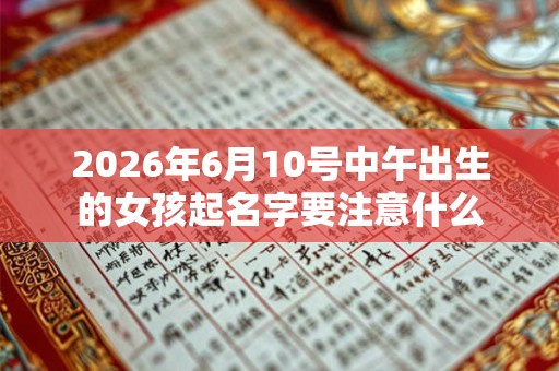 2026年6月10号中午出生的女孩起名字要注意什么 2026年6月10号中午出生的女孩起名字要注意什么
