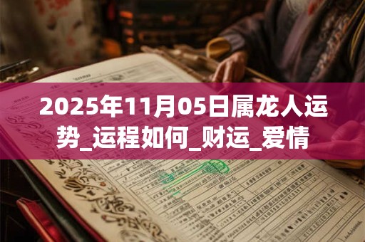 2025年11月05日属龙人运势_运程如何_财运_爱情