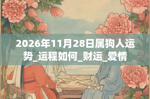 2026年11月28日属狗人运势_运程如何_财运_爱情