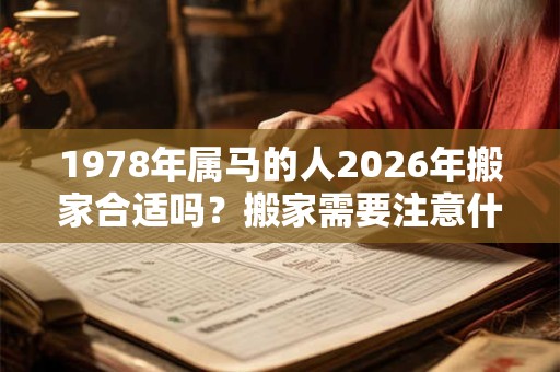 1978年属马的人2026年搬家合适吗？搬家需要注意什么？