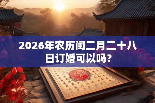 2026年农历闰二月二十八日订婚可以吗？