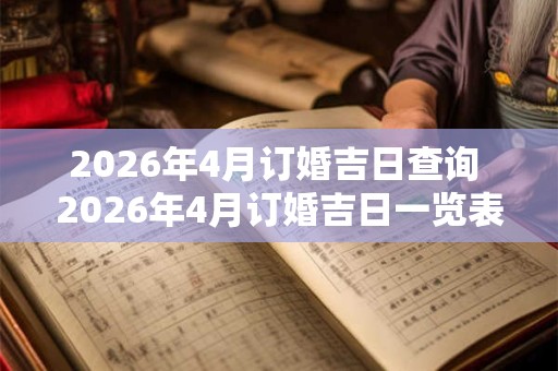2026年4月订婚吉日查询 2026年4月订婚吉日一览表