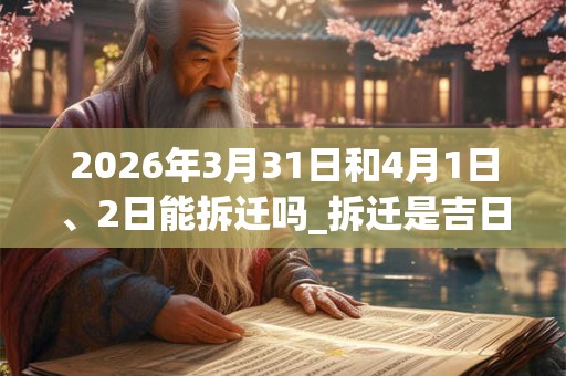 2026年3月31日和4月1日、2日能拆迁吗_拆迁是吉日吗