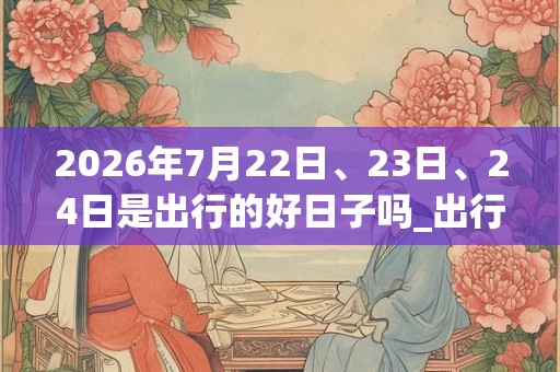 2026年7月22日、23日、24日是出行的好日子吗_出行可以吗