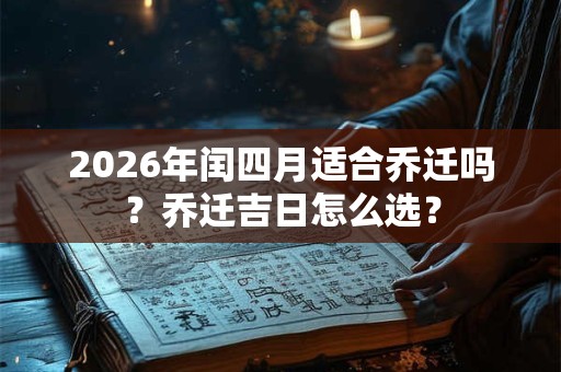 2026年闰四月适合乔迁吗?乔迁吉日怎么选? 2026年闰四月适合乔迁吗?乔迁吉日怎么选?