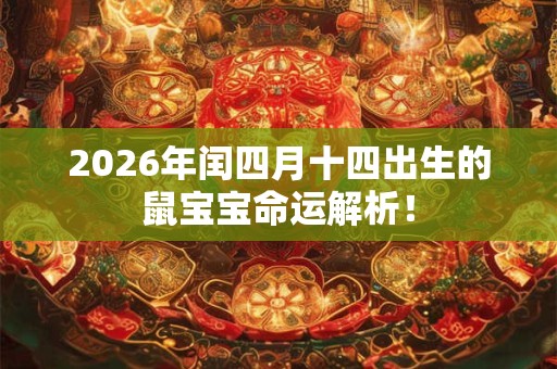 2026年闰四月十四出生的鼠宝宝命运解析! 2026年闰四月十四出生的鼠宝宝命运解析!