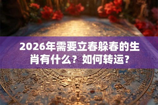 2026年需要立春躲春的生肖有什么？如何转运？