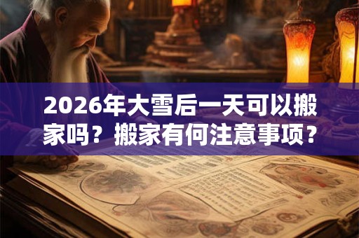 2026年大雪后一天可以搬家吗？搬家有何注意事项？