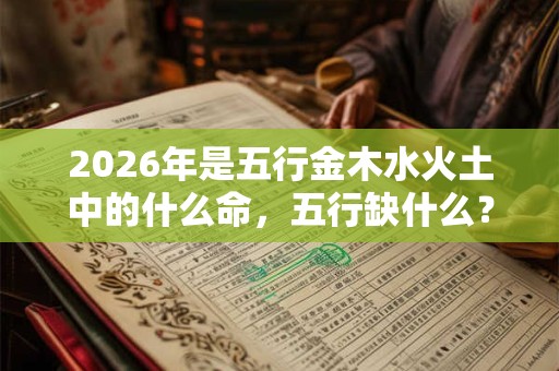 2026年是五行金木水火土中的什么命，五行缺什么？