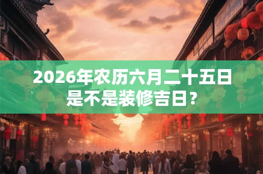 2026年农历六月二十五日是不是装修吉日? 2026年农历六月二十五日是不是装修吉日?