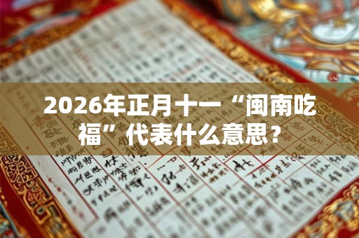 2026年正月十一“闽南吃福”代表什么意思？