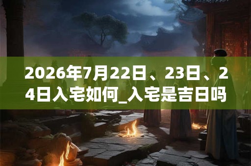 2026年7月22日、23日、24日入宅如何_入宅是吉日吗