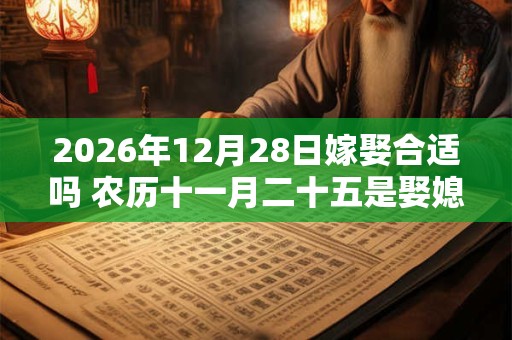 2026年12月28日嫁娶合适吗 农历十一月二十五是娶媳妇吉日吗 2026年12月28日嫁娶合适吗 农历十一月二十五是娶媳妇吉日吗