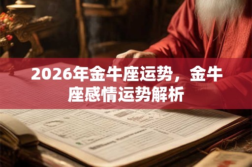 2026年金牛座运势,金牛座感情运势解析 2026年金牛座运势,金牛座感情运势解析