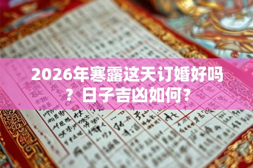 2026年寒露这天订婚好吗?日子吉凶如何? 2026年寒露这天订婚好吗?日子吉凶如何?