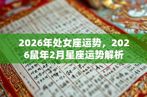 2026年处女座运势，2026鼠年2月星座运势解析