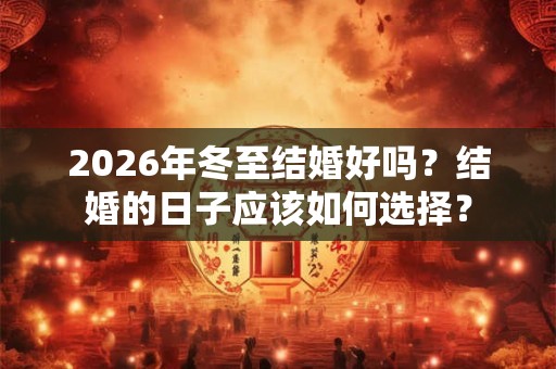 2026年冬至结婚好吗？结婚的日子应该如何选择？