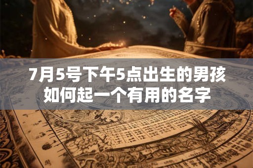 7月5号下午5点出生的男孩如何起一个有用的名字