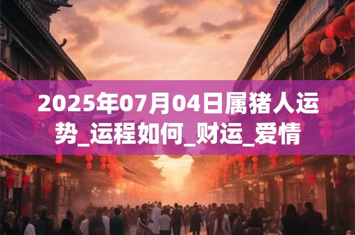2025年07月04日属猪人运势_运程如何_财运_爱情