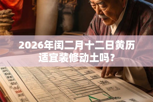 2026年闰二月十二日黄历适宜装修动土吗？
