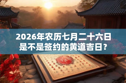 2026年农历七月二十六日是不是签约的黄道吉日? 2026年农历七月二十六日是不是签约的黄道吉日?