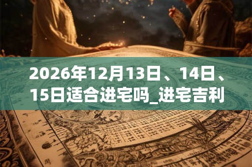 2026年12月13日、14日、15日适合进宅吗_进宅吉利吗