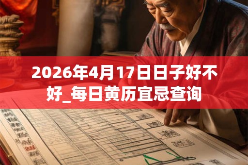 2026年4月17日日子好不好_每日黄历宜忌查询 2026年4月17日日子好不好_每日黄历宜忌查询