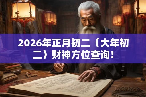 2026年正月初二（大年初二）财神方位查询！