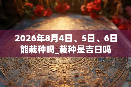 2026年8月4日、5日、6日能栽种吗_栽种是吉日吗 2026年8月4日、5日、6日能栽种吗_栽种是吉日吗