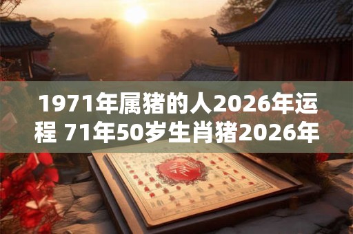 1971年属猪的人2026年运程 71年50岁生肖猪2026年运势