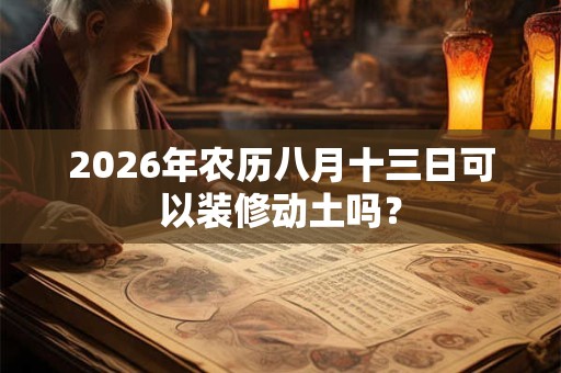2026年农历八月十三日可以装修动土吗? 2026年农历八月十三日可以装修动土吗?