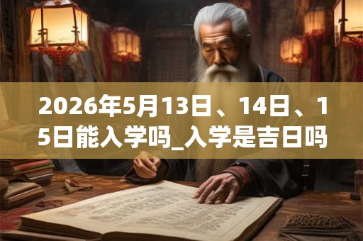 2026年5月13日、14日、15日能入学吗_入学是吉日吗