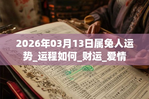 2026年03月13日属兔人运势_运程如何_财运_爱情