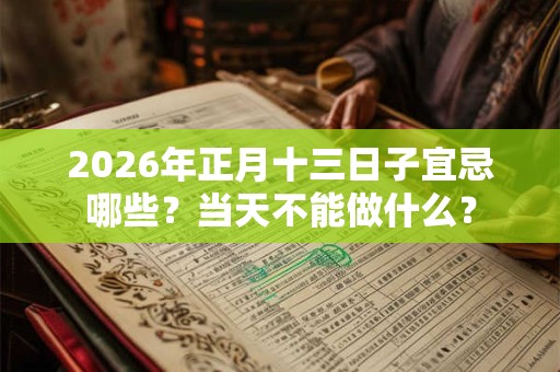 2026年正月十三日子宜忌哪些?当天不能做什么? 2026年正月十三日子宜忌哪些?当天不能做什么?