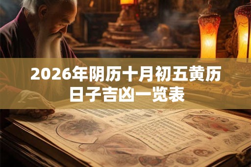 2026年阴历十月初五黄历日子吉凶一览表