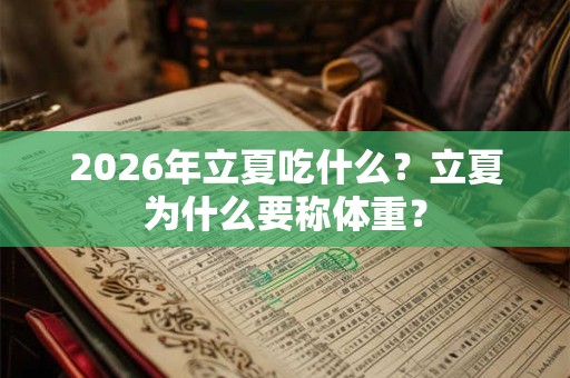 2026年立夏吃什么？立夏为什么要称体重？