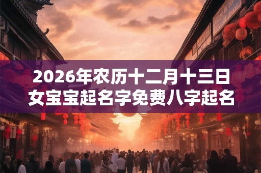 2026年农历十二月十三日女宝宝起名字免费八字起名