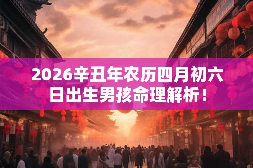 2026辛丑年农历四月初六日出生男孩命理解析！