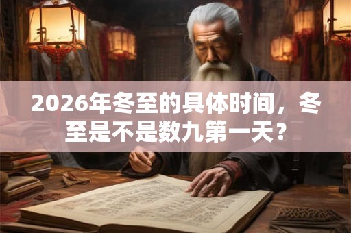 2026年冬至的具体时间，冬至是不是数九第一天？