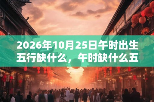 2026年10月25日午时出生五行缺什么，午时缺什么五行